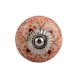 Orange Ceramic Floral Knob